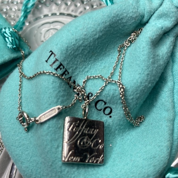 Tiffany & Co New York Notes Square Pendant Necklace - Picture 6 of 9